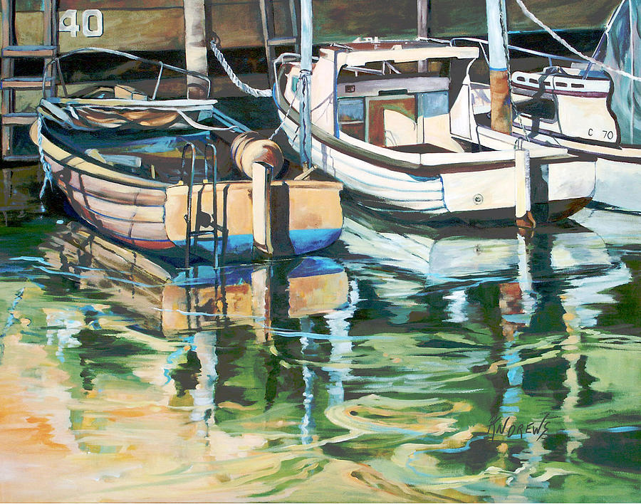 Sleepy Harbor 3 Painting by Rae Andrews