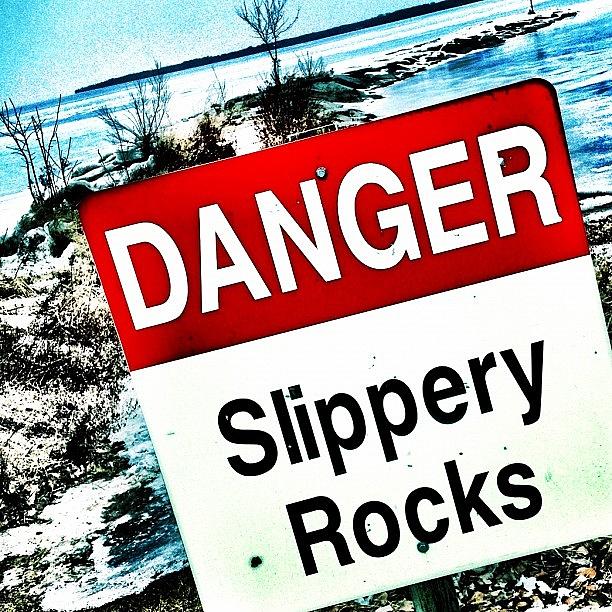 Winter Photograph - Slippery Rocks! by Christopher Campbell