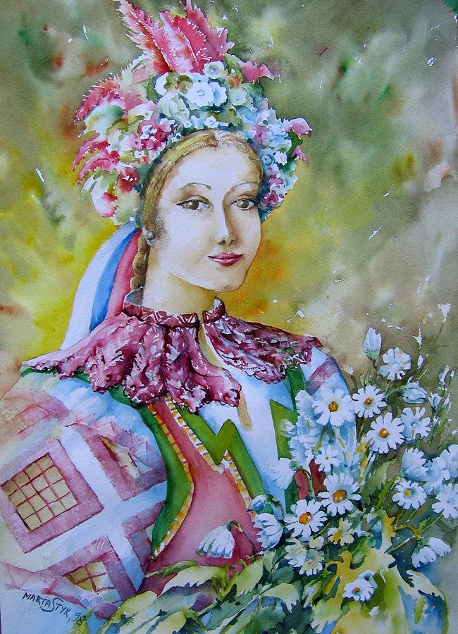 Slovak Bride 2  Painting by Marta Styk