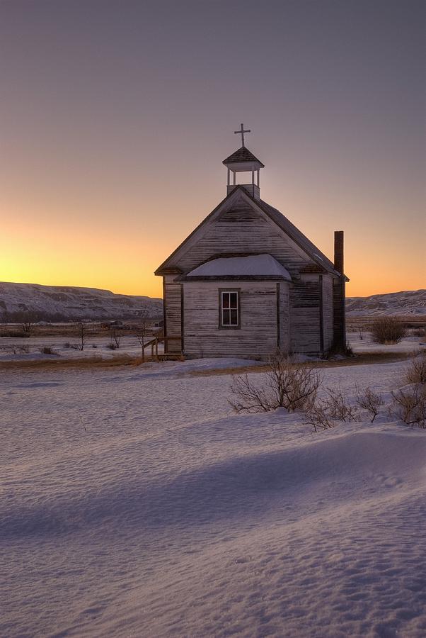 Small Chapel at Sunset Photograph by Philippe Widling