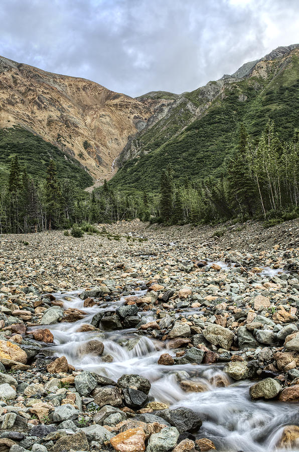 Mountain Photograph - Small Creek on a Rocky Hillside by Thomas Payer