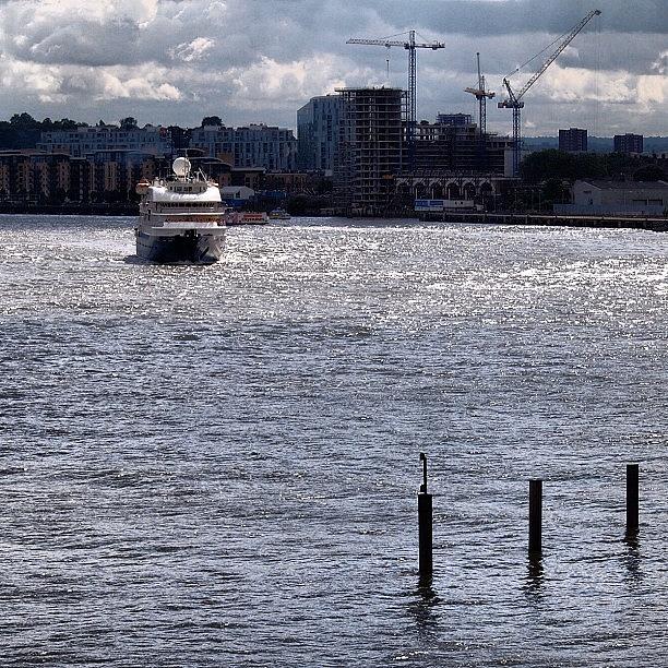London Photograph - Small Cruise Liner : Thames Arrival by Neil Andrews