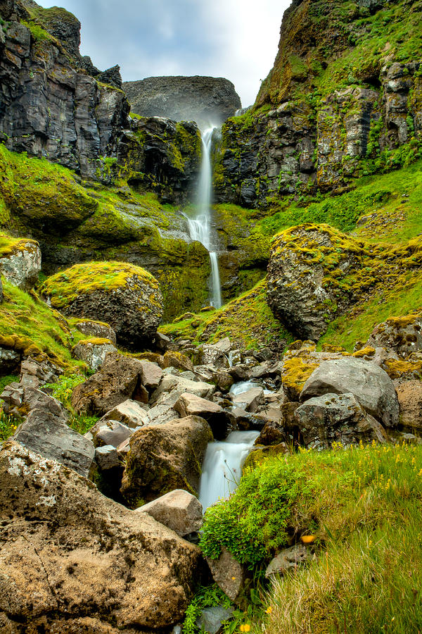 Small Icelandic Waterfall Photograph by Anthony Doudt