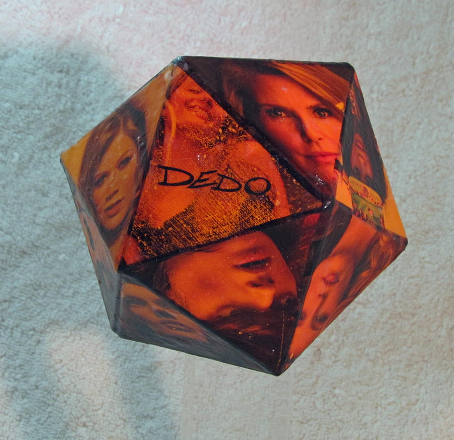 Small Orange Idedohedron Sculpture by Dedo Cristina