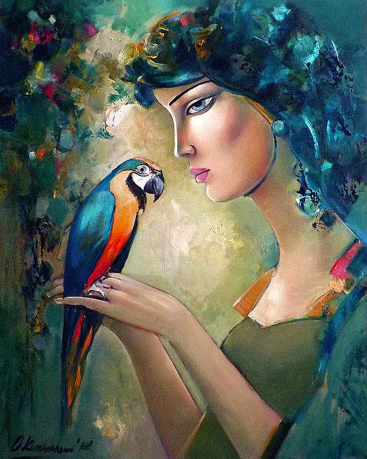 Bird Painting - Small Talk 2 by Ognian Kuzmanov