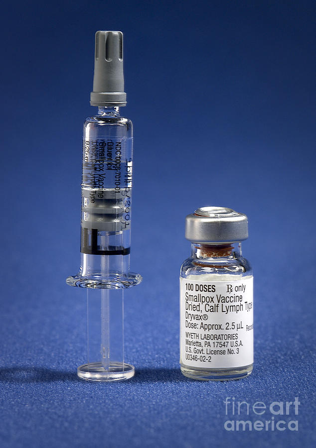 Smallpox Vaccine, Syringe And Vial Photograph by Science Source
