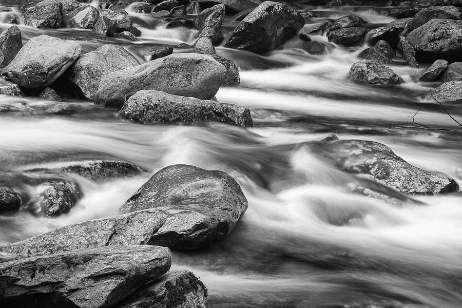Smokey Mountain Stream of Flowing Water over Rocks Photograph by Randall Nyhof