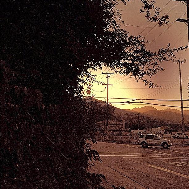 Sunset Photograph - Smokey Sunset On The Rez!!. #cali by Jim Neeley