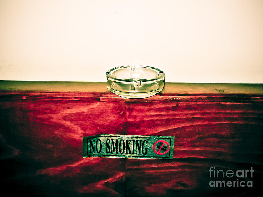 Sign Photograph - Smoking Mixed Messages by Darcy Michaelchuk