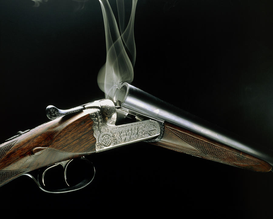 Crime Photograph - Smoking Shotgun by Victor De Schwanberg