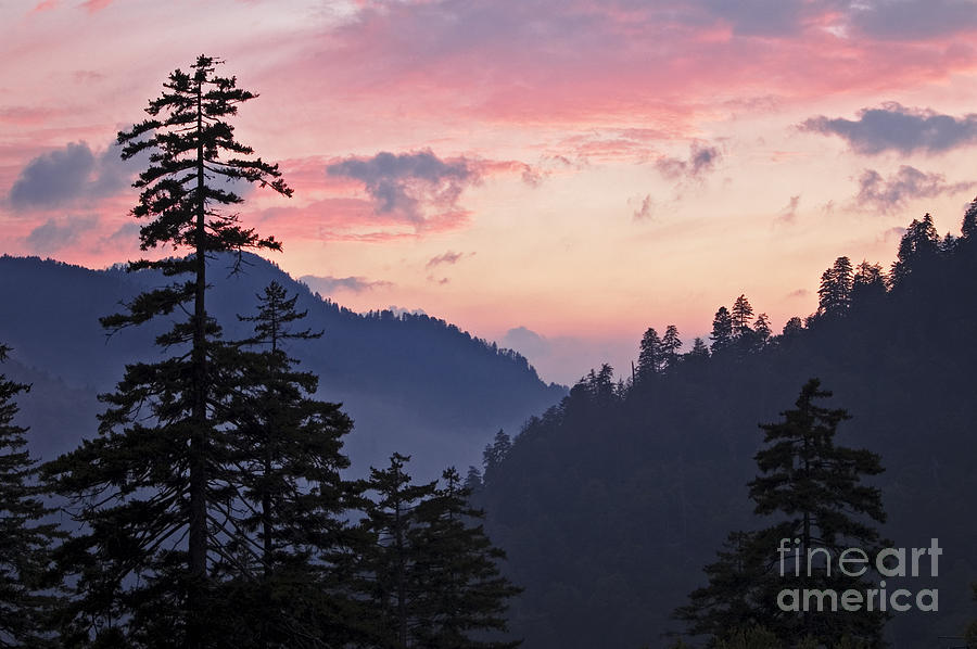Smoky Mountain Sunset - D000169 Photograph by Daniel Dempster