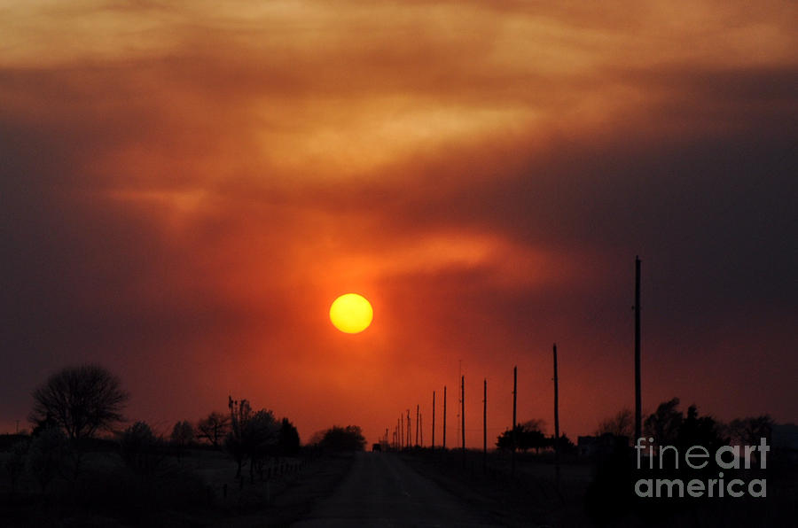 Sunset Photograph - Smoky Sun2 by Anjanette Douglas