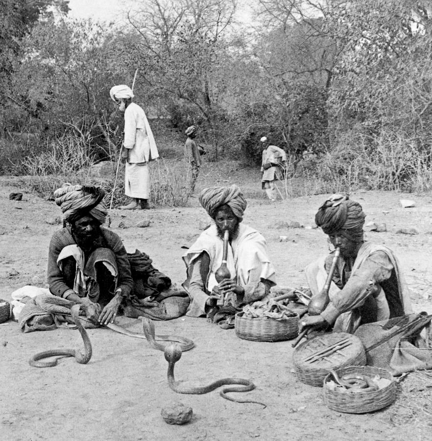 Snake Charmers in Delhi - India - c 1903 Photograph by International  Images
