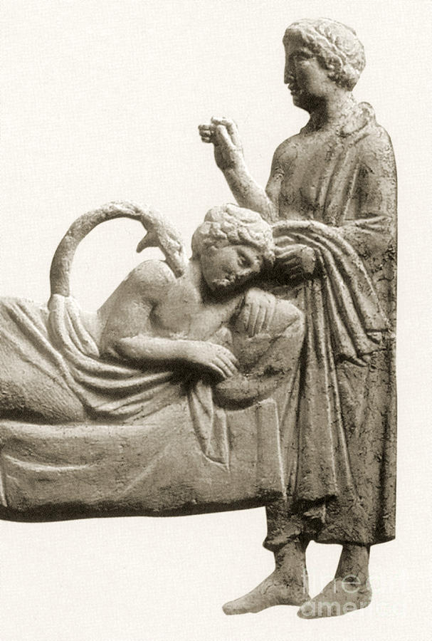 Snake Of Asclepius Curing Ancient Greek Photograph by Science Source