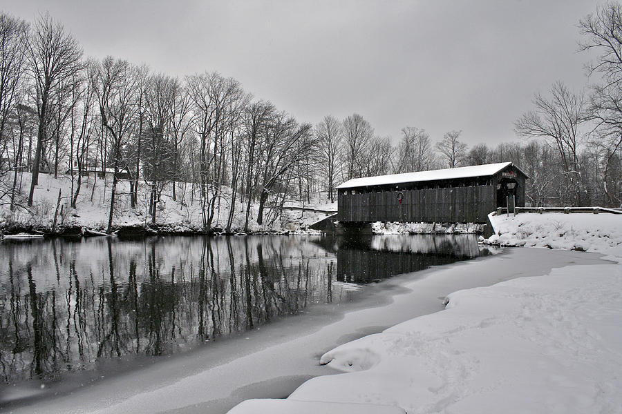 Snow Covered Bridge Photograph by Richard Gregurich