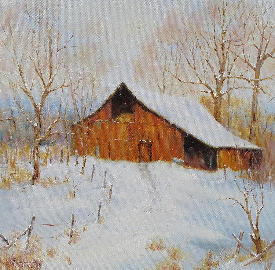 Winter Painting - Snow Day on the Farm by Barrett Edwards