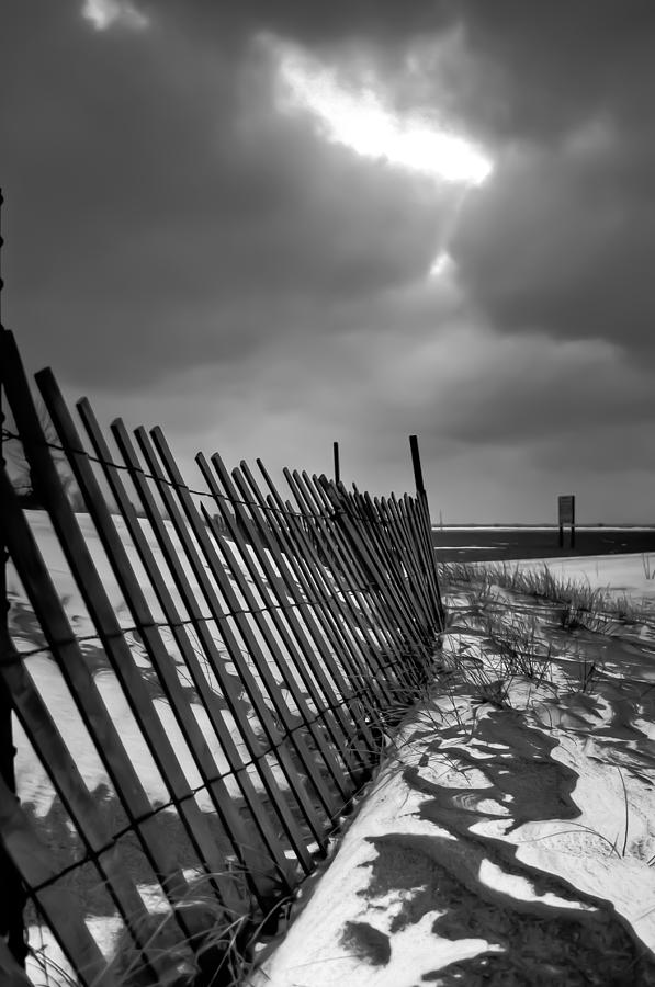 Winter Photograph - Snow Fence by At Lands End Photography