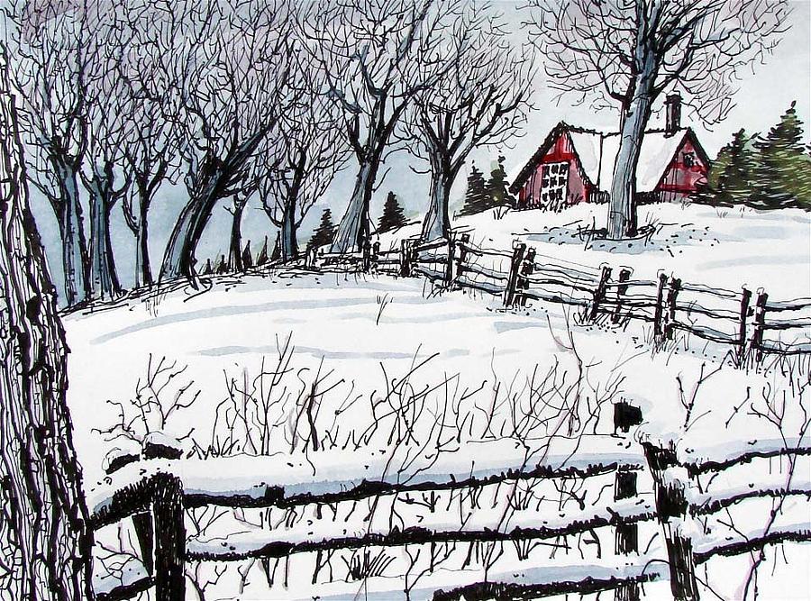 Snow Field Painting by Terry Banderas