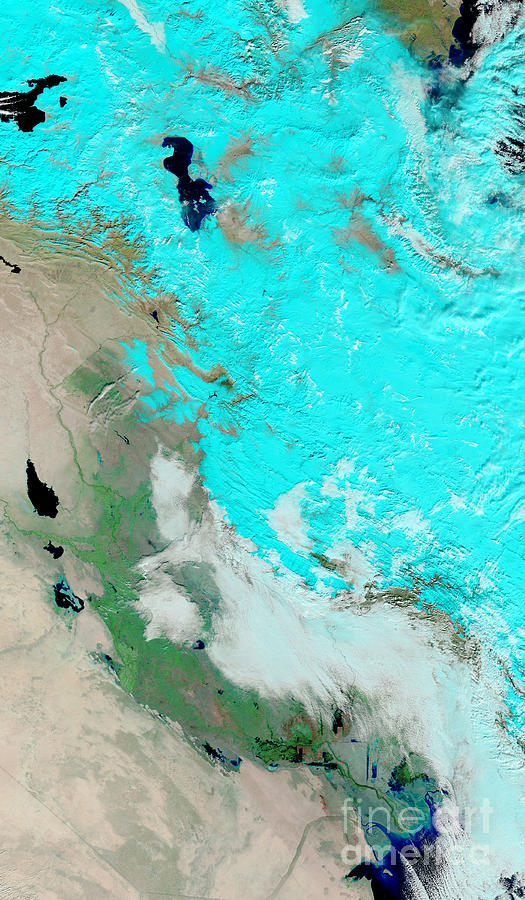 Snow In Iraq Photograph by Nasa