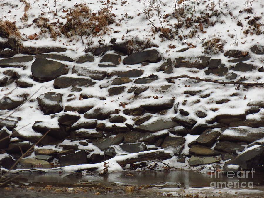 Snow-Rock Patters Photograph by Rrrose Pix
