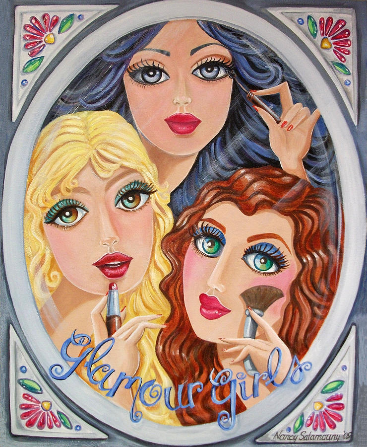 Portrait Painting - Snow White and Friends by Nancy Salamouny