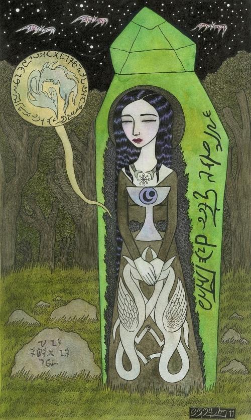 Magic Mixed Media - Snow White in her Glass Coffin by Bethy Williams