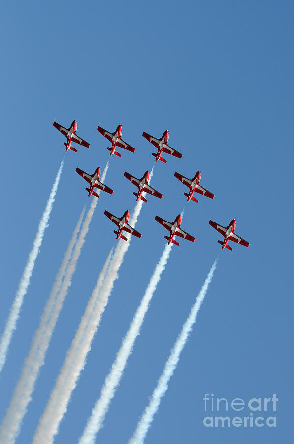 Airplane Photograph - Snowbirds in the Big Diamond Formation by Vivian Christopher