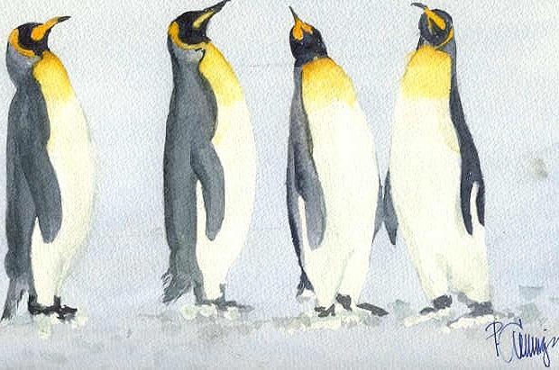Penguin Painting - Snowbirds by Paul Cummings