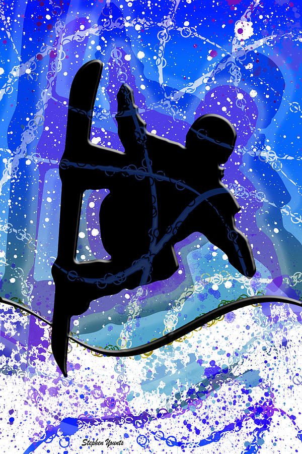 Snowboarder Digital Art by Stephen Younts