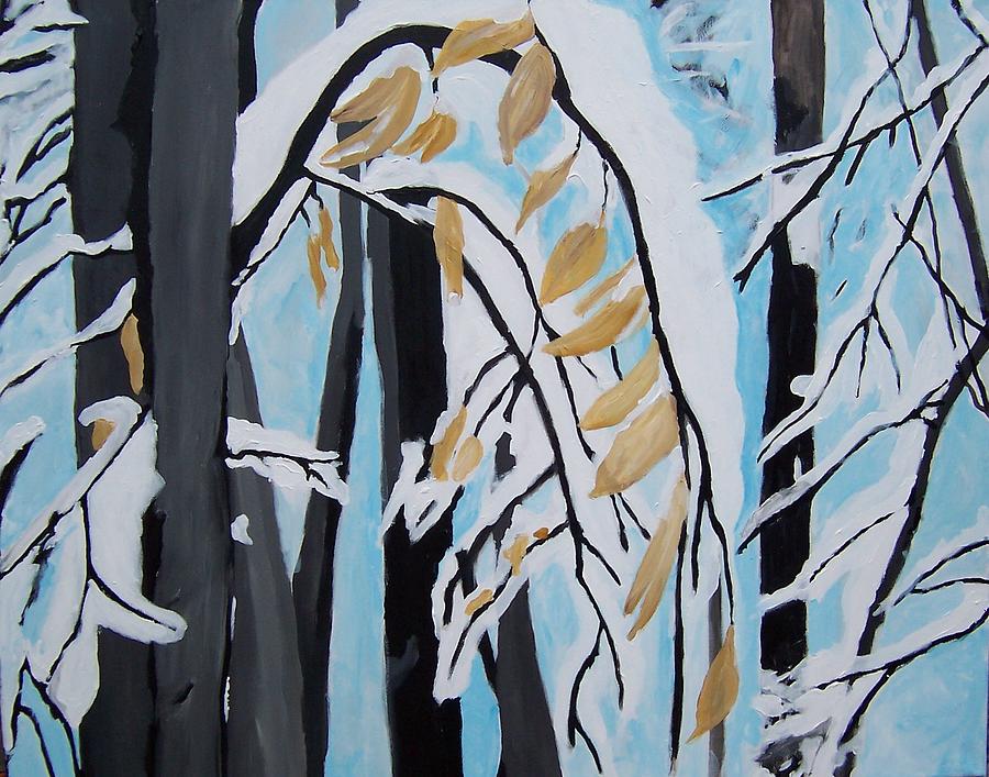 Abstract Painting - Snowfall by Krista Ouellette