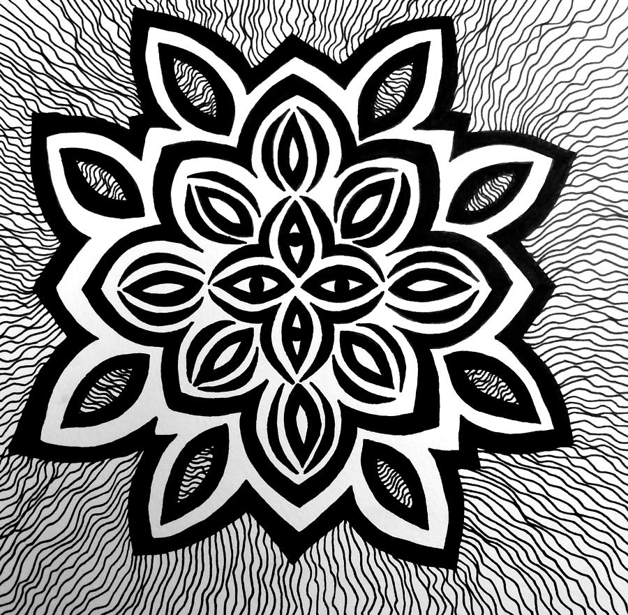 Abstract Drawing - Snowflake King by Beth Akerman