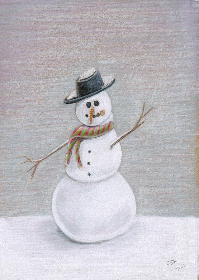 Snowman Drawing by H C Denney Fine Art America