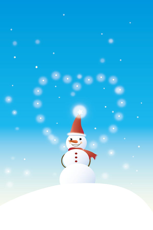Snowman Wearing Christmas Costume And Standing On Top Of A Snow Mountain Digital Art by Meg Takamura Snowman Wearing Christmas Costume And Standing On Top Of A Snow Mountain Digital Art by Meg Takamura