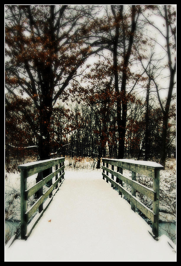 Snowy Bridge Photograph by Lora Mercado