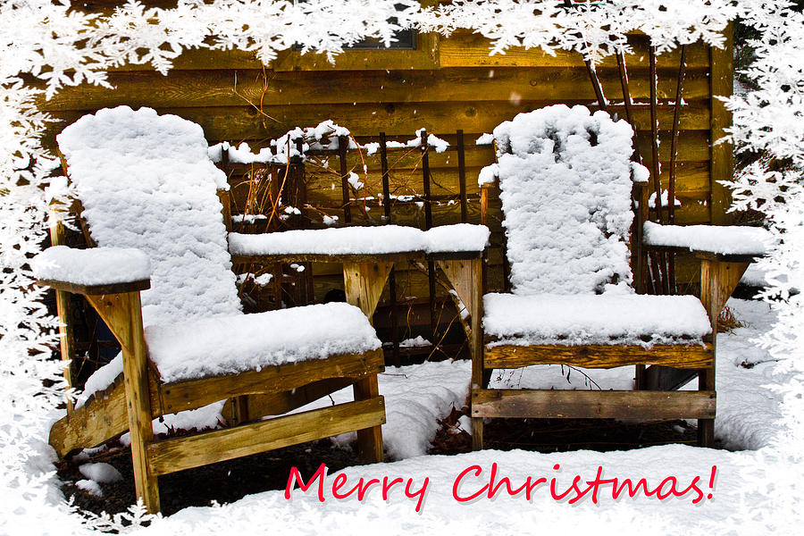 Snowy Coffee Holiday Card Photograph by Debra and Dave Vanderlaan