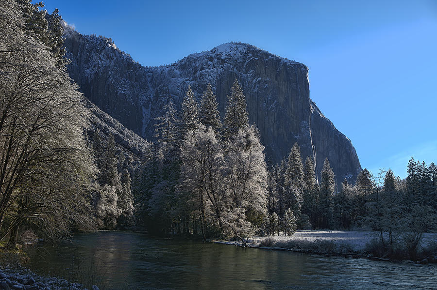 Snowy El Capitain and Merced River Photograph by Gregory Scott