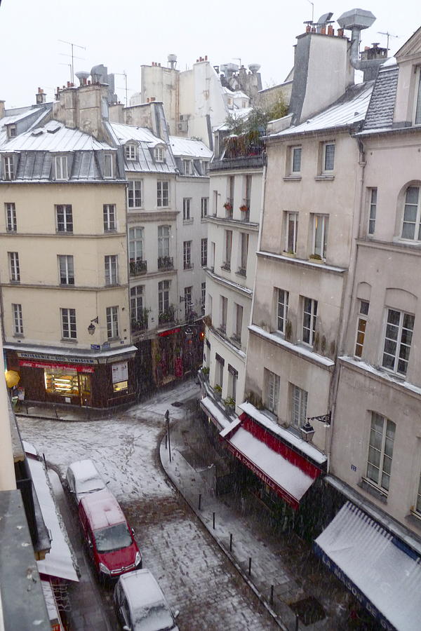 Snowy Morning Paris Latin Quarter Photograph by Amelia Racca