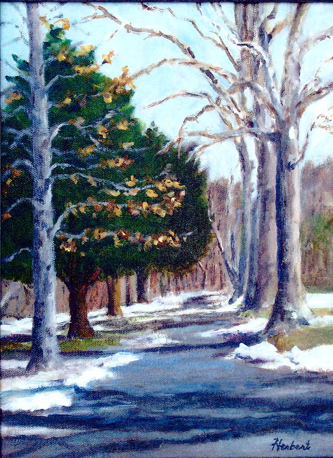 Snowy Path Painting by Bob Herbert - Fine Art America