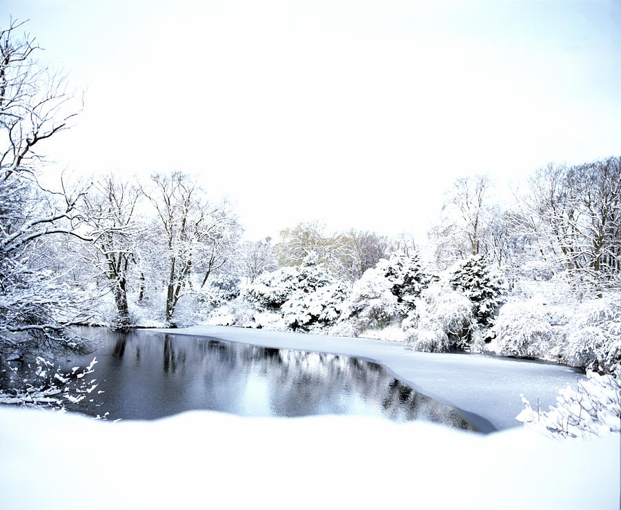 Snowy Pond Photograph by Jan W Faul - Fine Art America