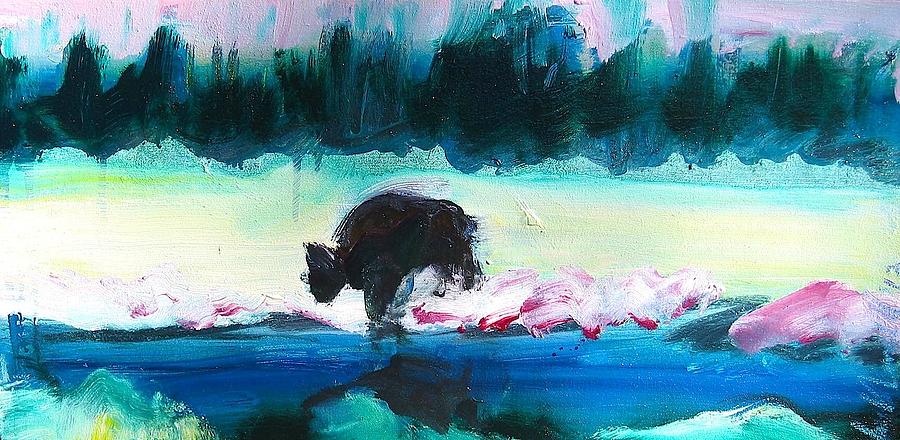 Snowy River Buffalo Painting by Les Leffingwell