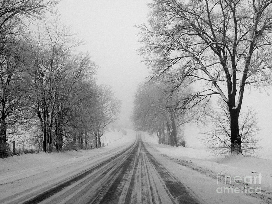 Snowy road Photograph by David Bearden