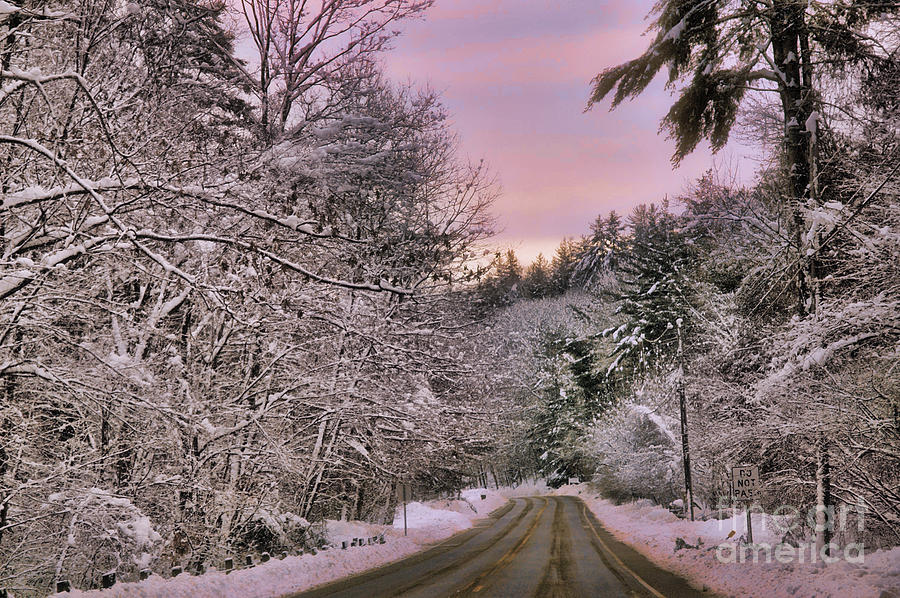 snowy sunrise in Granville MA Photograph by HD Connelly