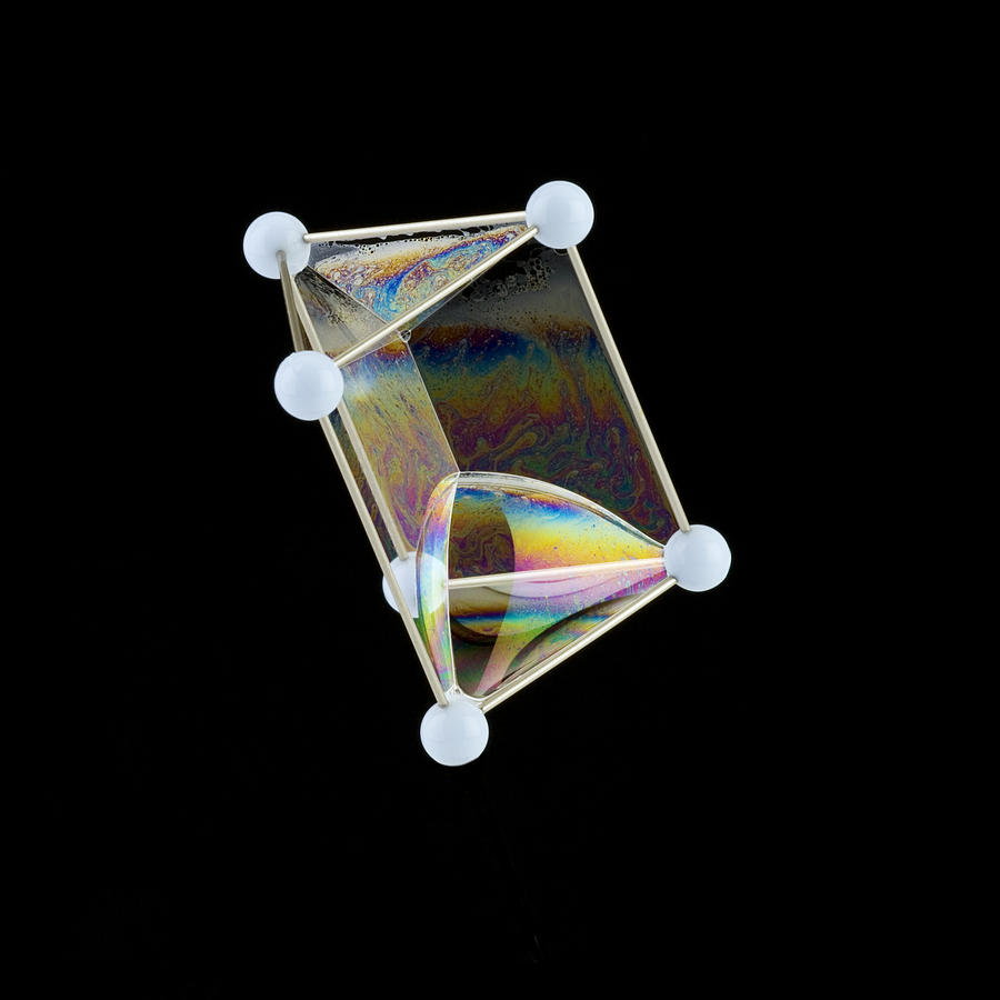Film Photograph - Soap Bubbles On A Triangular Prism Frame by Paul Rapson