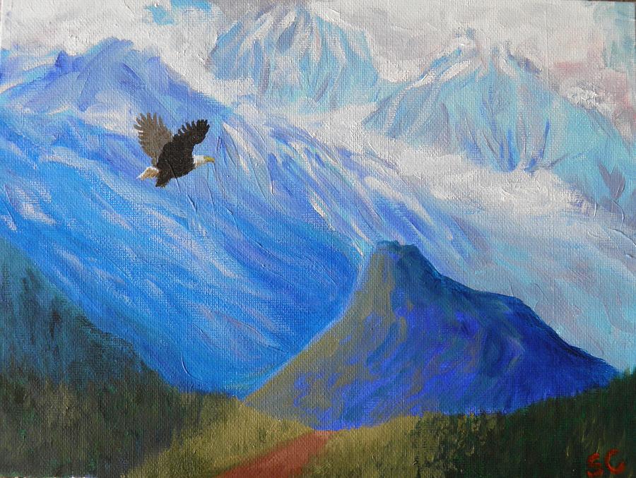 Soaring around the Chugachs Alaska Painting by Sharon Casavant