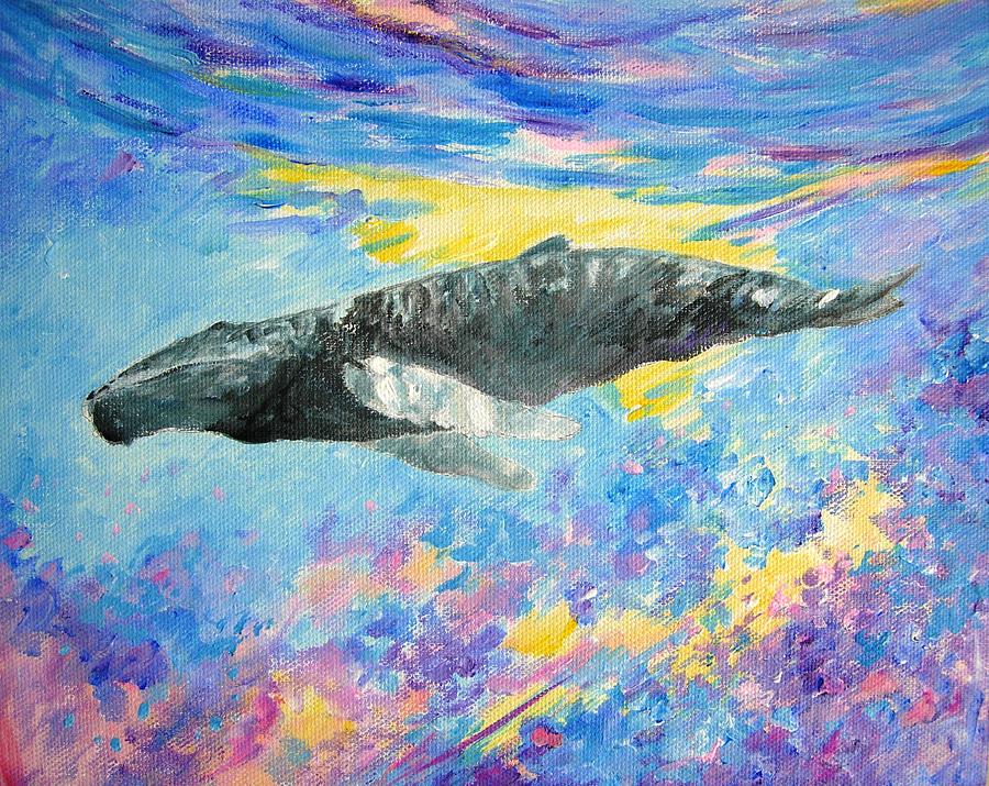 Soaring whale Painting by Tamara Tavernier - Fine Art America