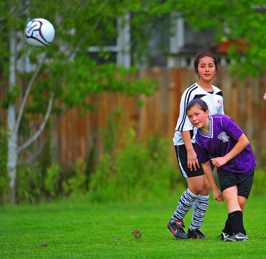 Soccer kick Photograph by Jim Boardman