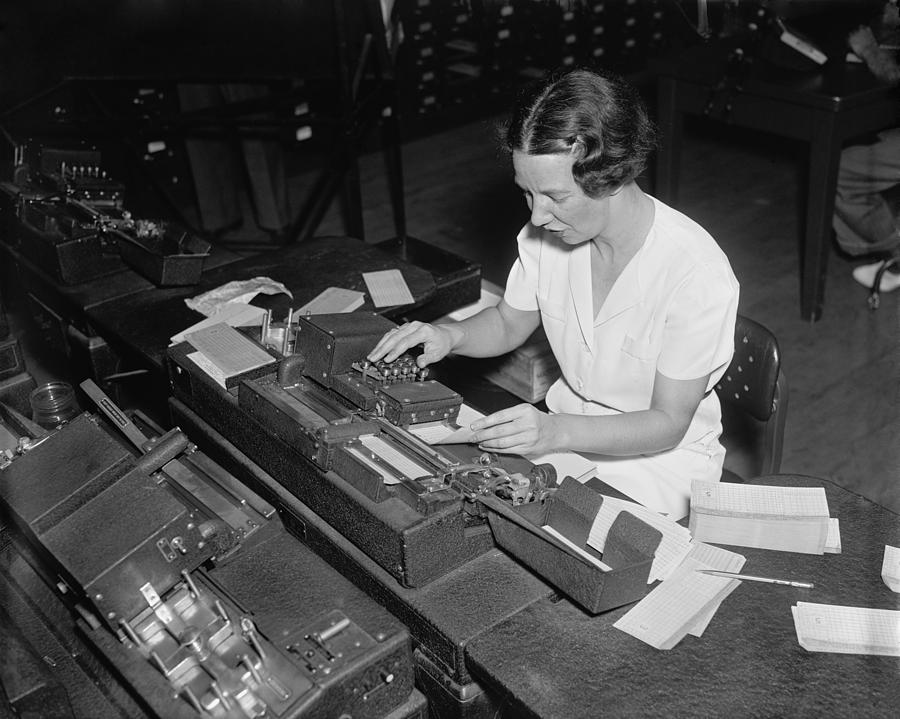 History Photograph - Social Security Administration Clerk by Everett