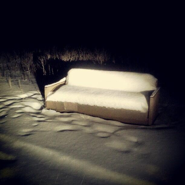 Winter Photograph - #sofa #snow #winter #field #night by Tatyana Radygina