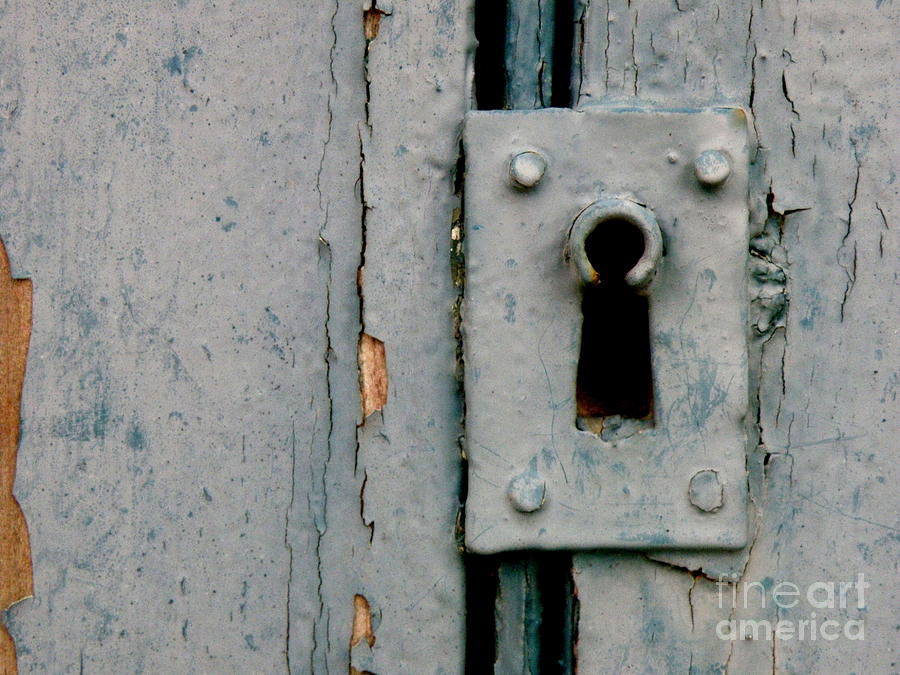 Soft Blue Door and Lock Photograph by Lainie Wrightson