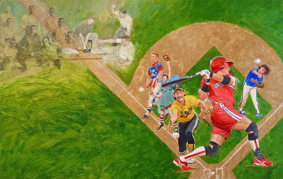 Sports Painting - Softball by Cliff Spohn